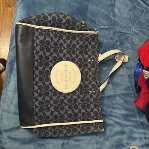 Coach Dempsey Tote 40 in Signature Denim Jacquard with Coach Patch